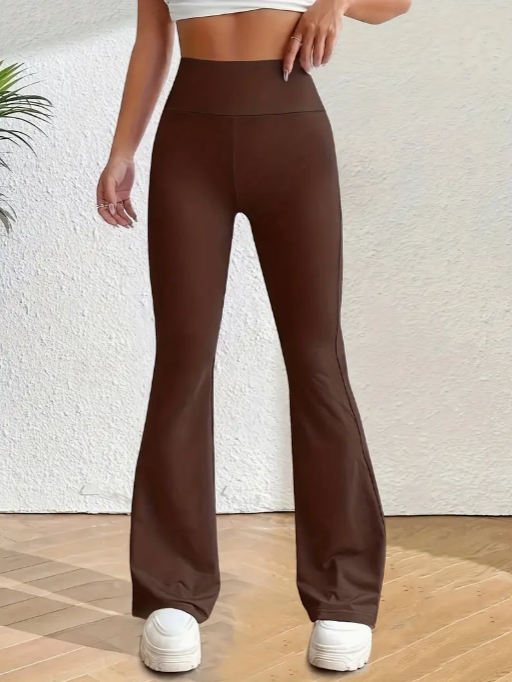 Ladies Brown Flared leggings : Trendy and Flattering for All Body Types - FXF