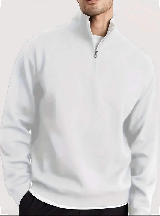 White quarter zip pullover
